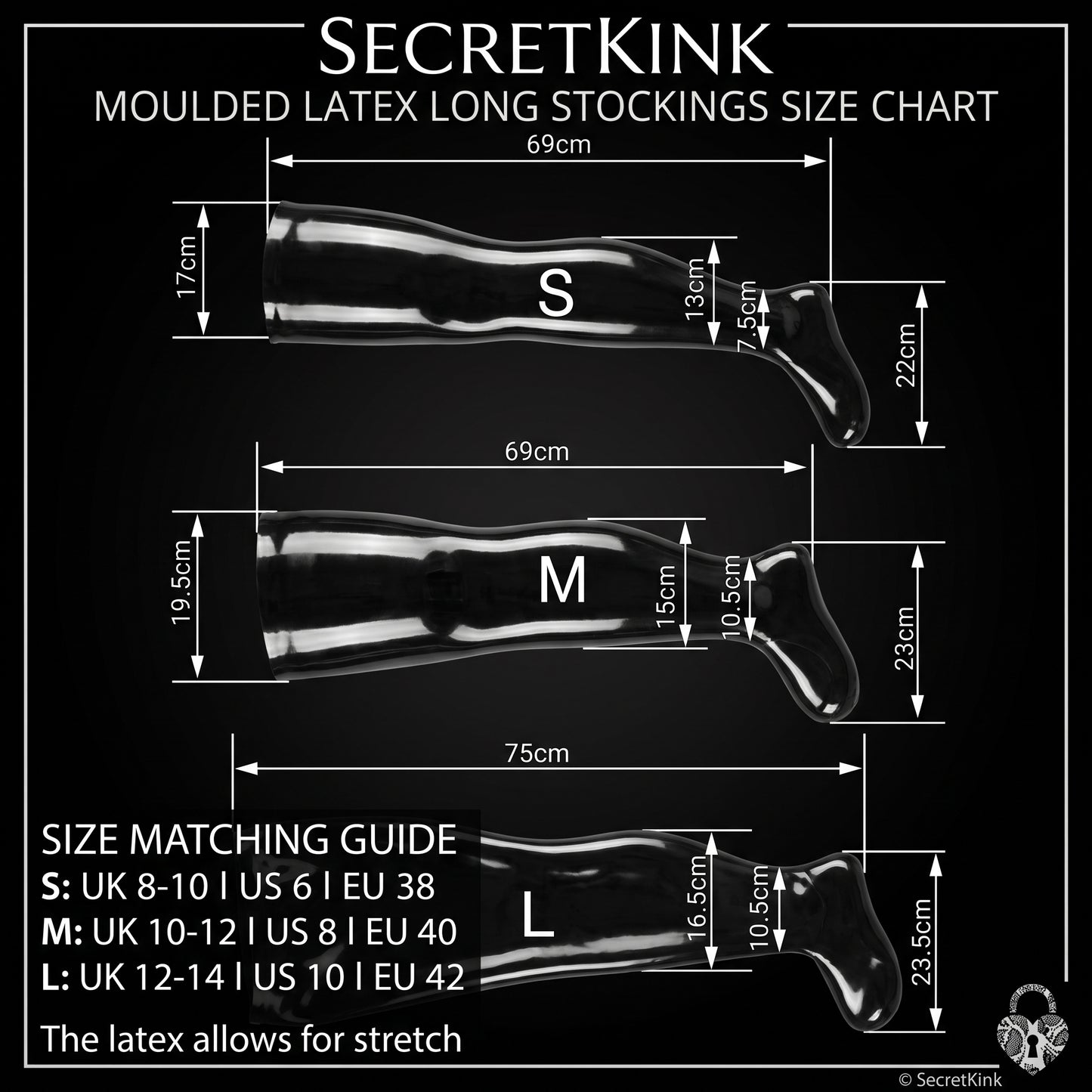Premium Black Moulded Latex Stockings | Seamless Rubber Thigh Highs