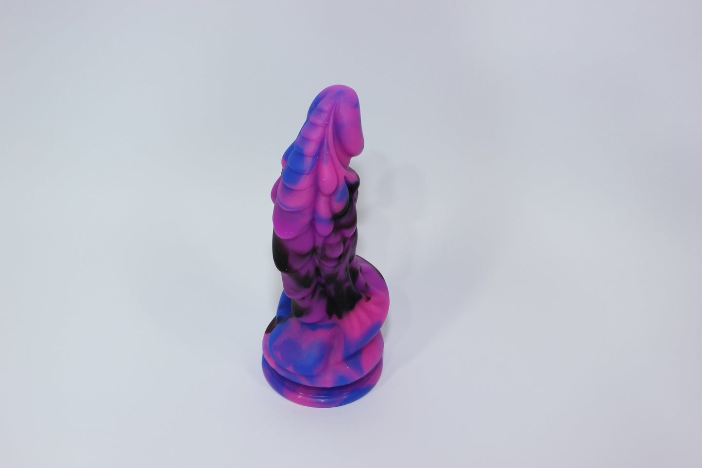 Purple & Black Silicone Dragon Dildo with Suction Base - 7 Inch
