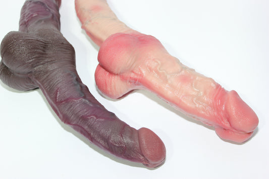 Realistic Silicone Double-Ended Dildo – Dual Penetration Toy 6.5" + 5.5"