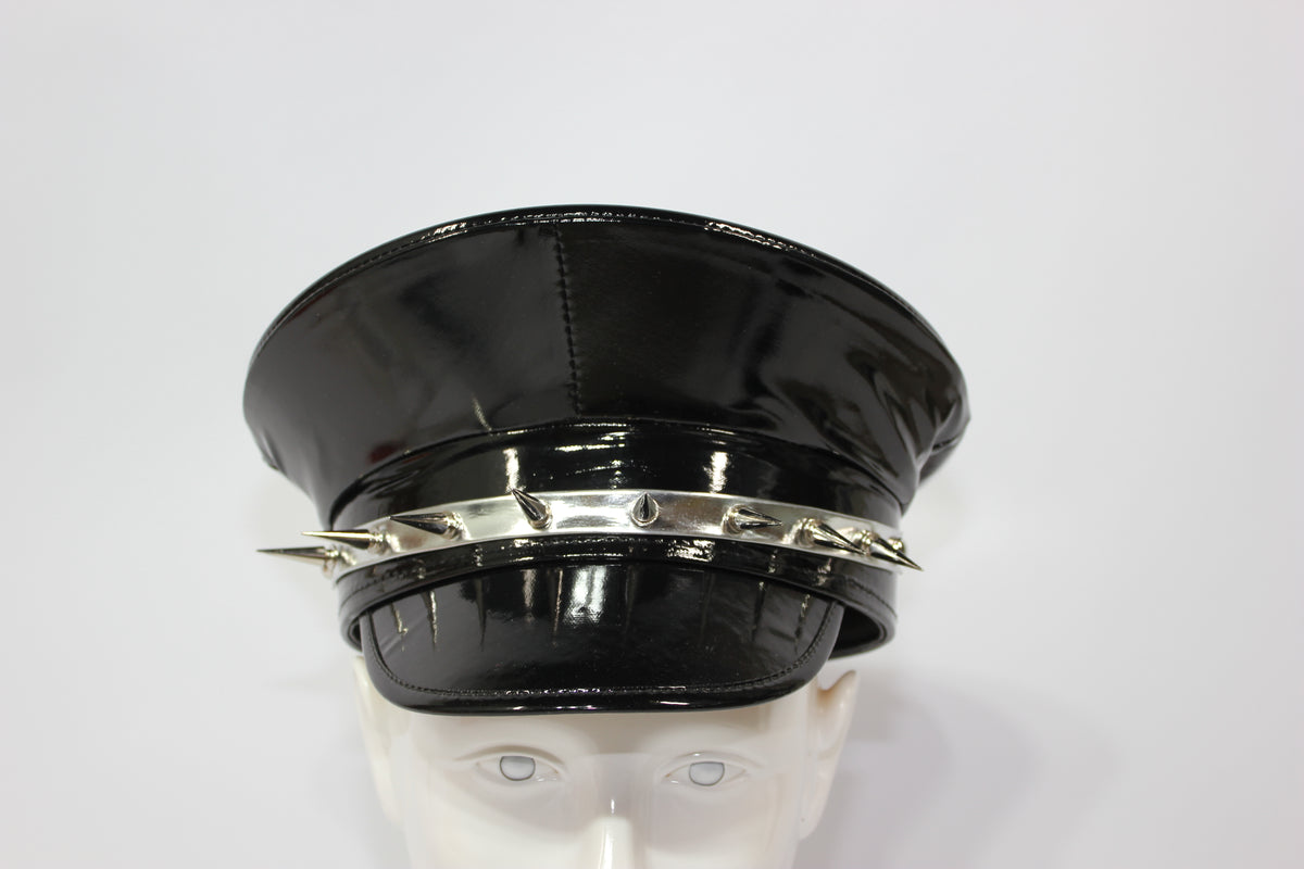 Black Military-Style Dominance Cap | Spikes