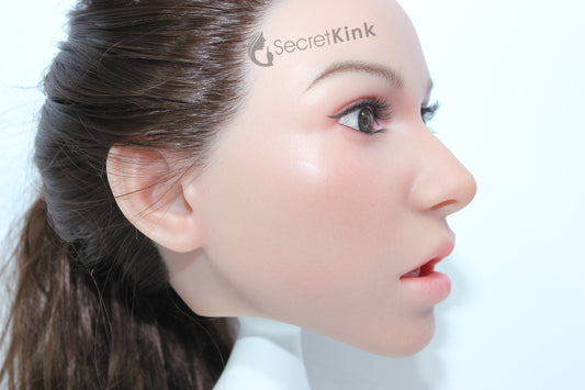 Ultra Realistic Female Silicone Sex Doll Head (Fair Skin-Tone) - Rosie