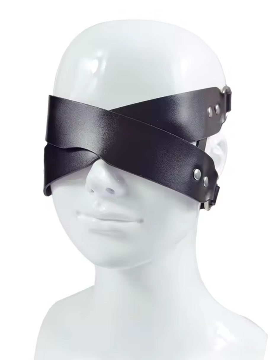 Vegan Leather Criss-Cross Blindfold