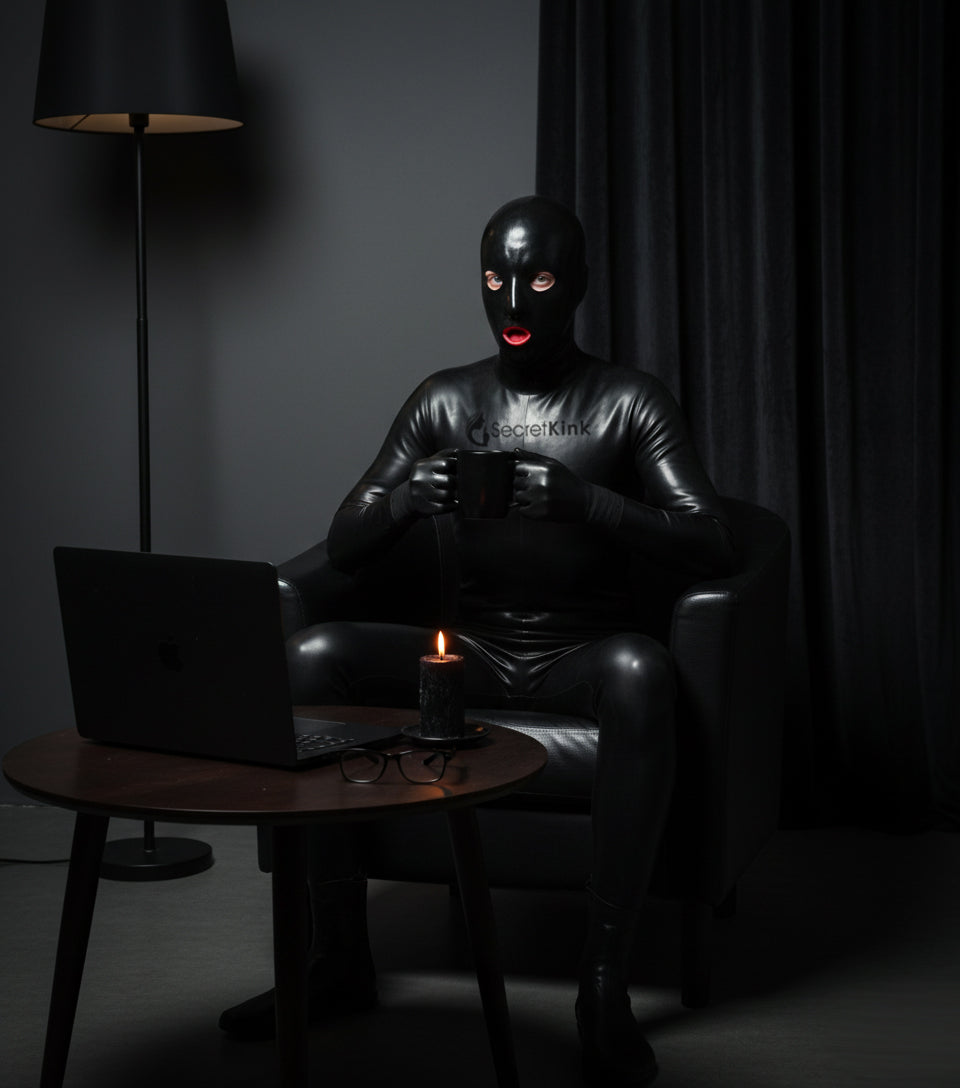 Anatomical Latex Hood (with Mouth Gag and Nose Tubes)