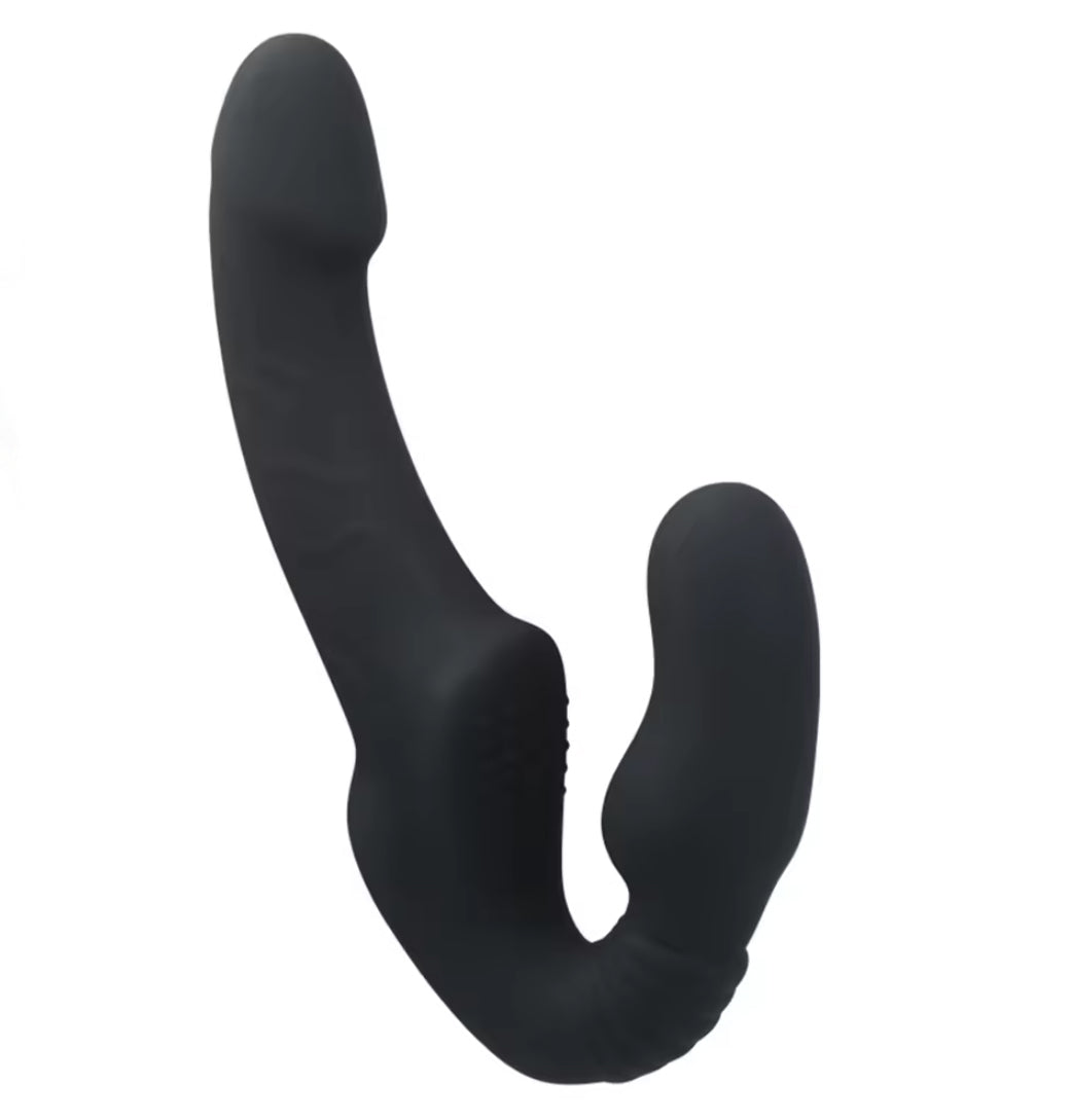 Silicone Strapless Pegging Vibrating Dildo - Double Headed (Waterproof)