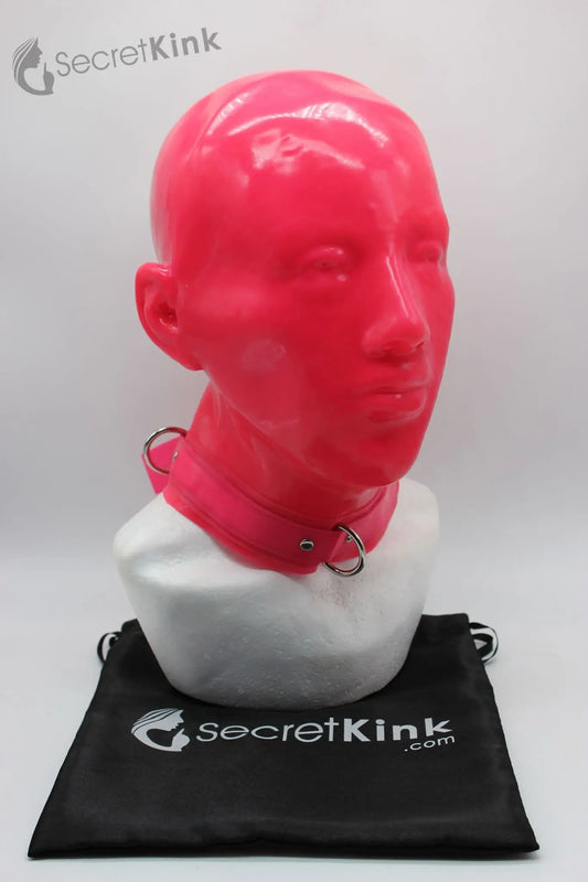 Extra Thick Latex Feminine Hood (Includes Padlock Collar)
