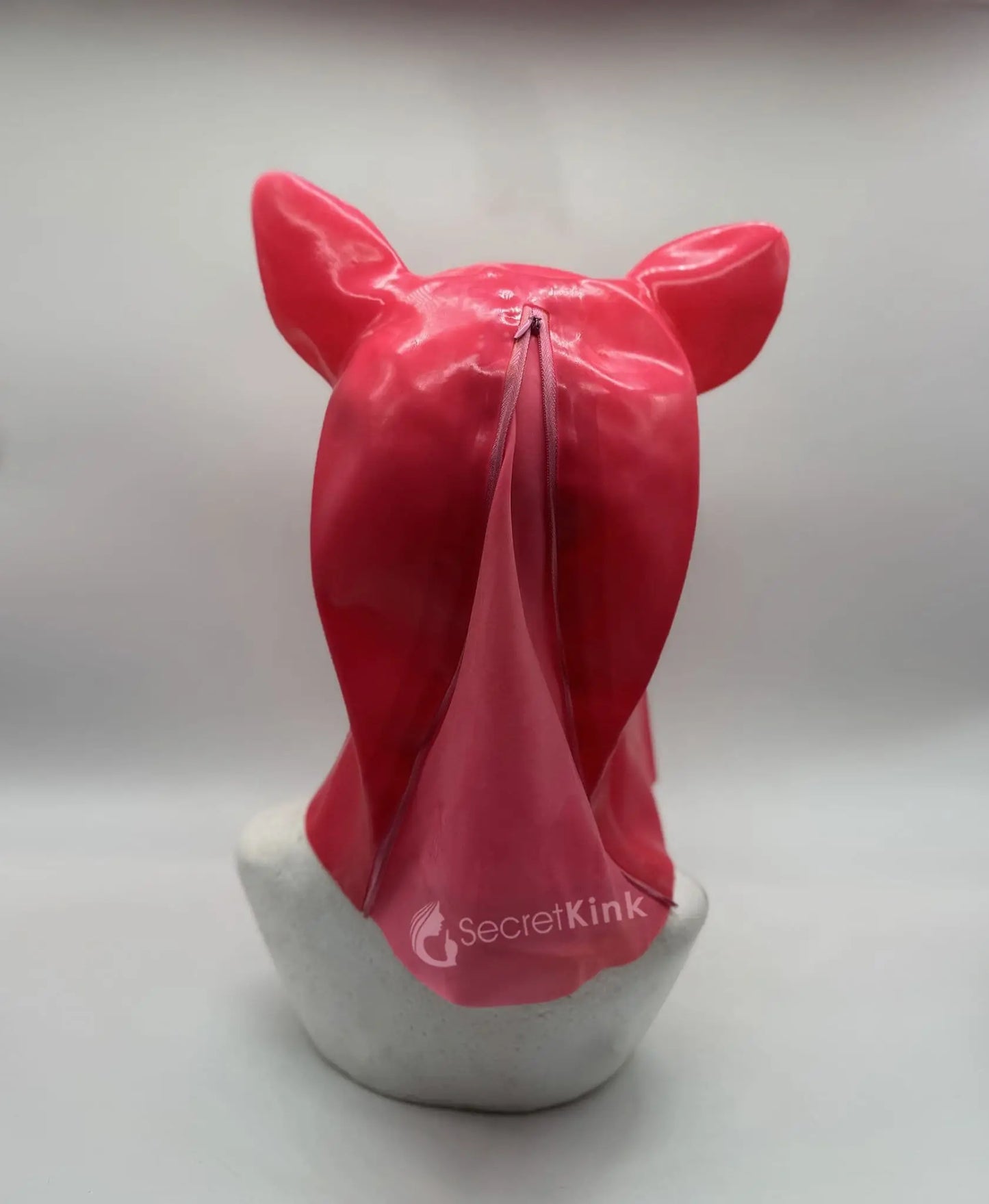 Pink Latex Piglet Hood