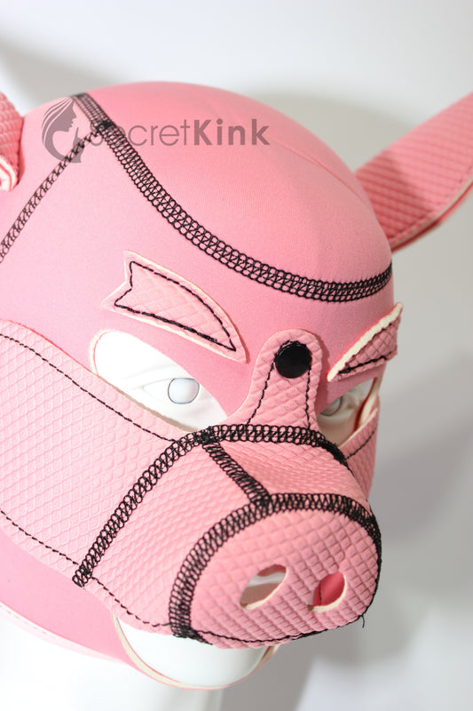 Neoprene Foam Pig Hood - Padded Animal Mask