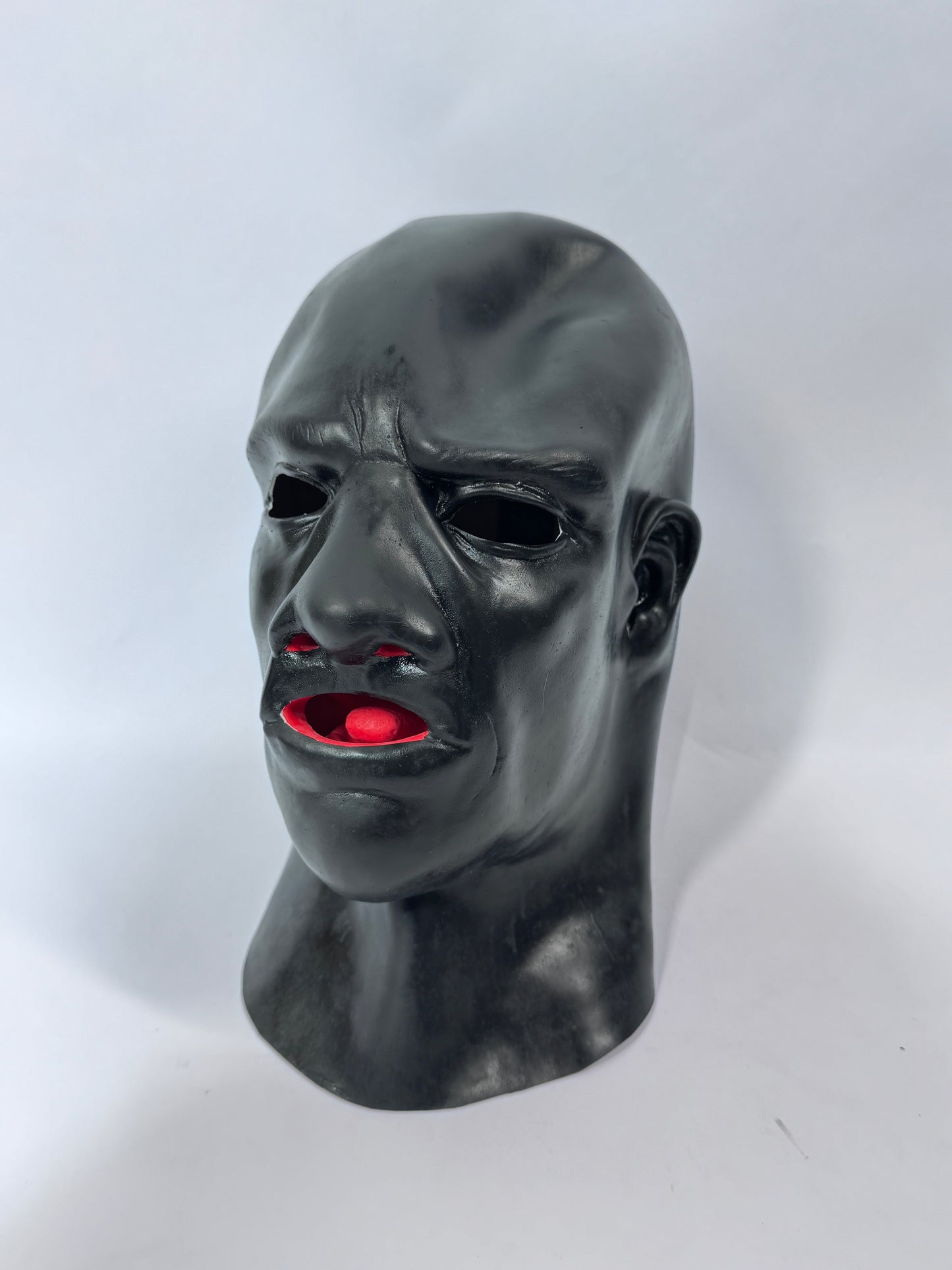 Rubber Masculine Hood l Gag and Nasal Tubes