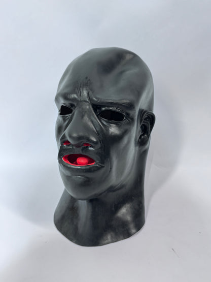 Rubber Masculine Hood l Gag and Nasal Tubes