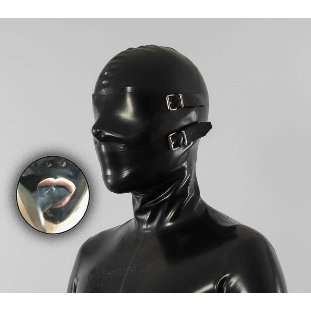 3 Piece Bondage Latex Hood (with Zipper)