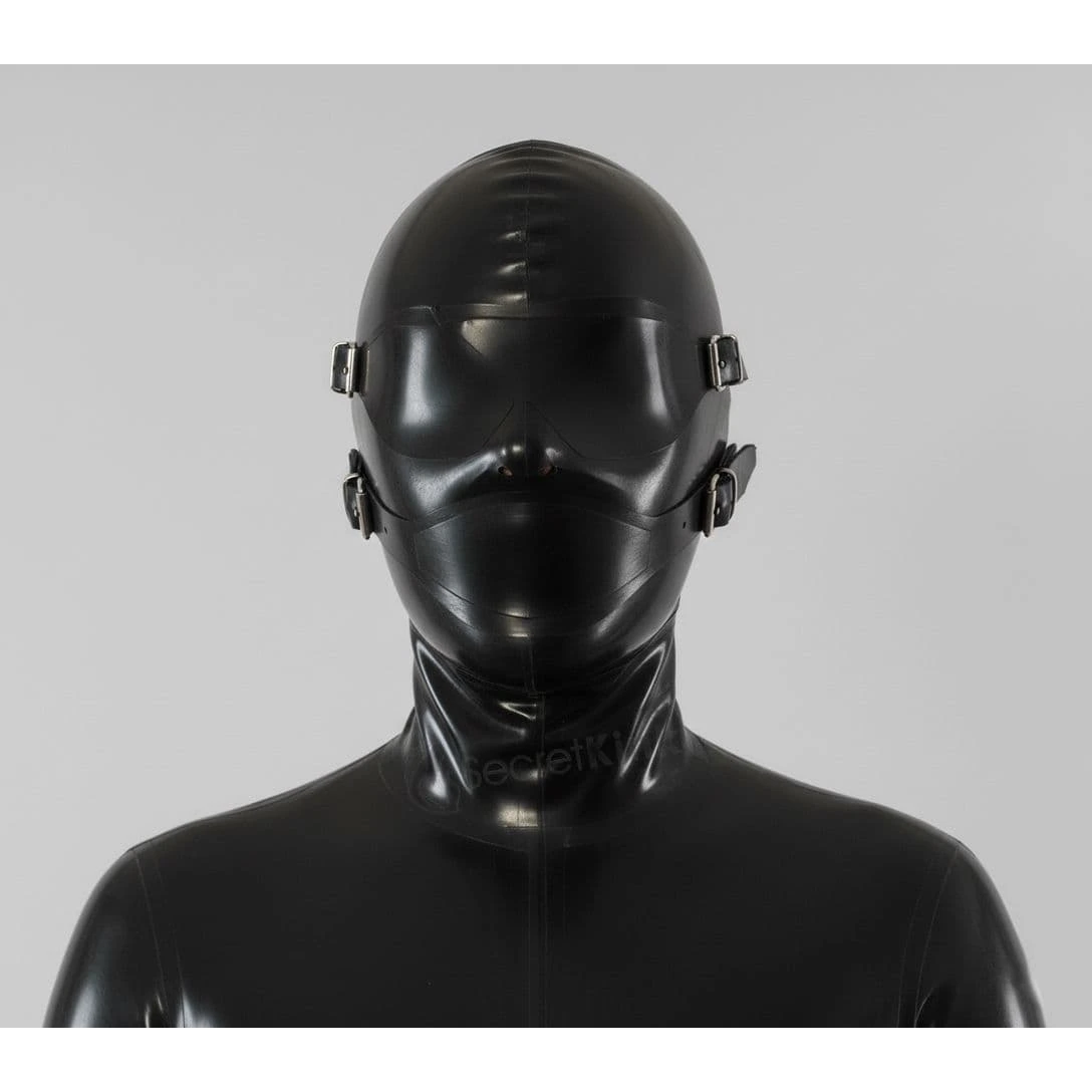 3 Piece Bondage Latex Hood (with Zipper)