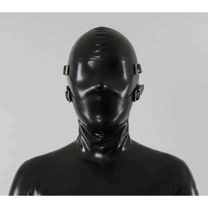 3 Piece Bondage Latex Hood (with Zipper)