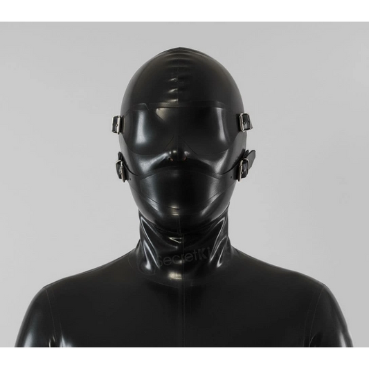 3 Piece Bondage Latex Hood (with Zipper)