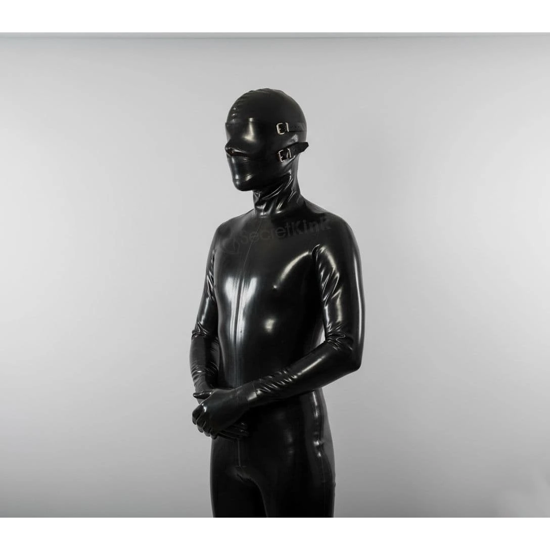 3 Piece Bondage Latex Hood (with Zipper)