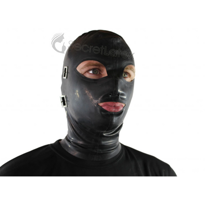 3 Piece Bondage Latex Hood (with Zipper)