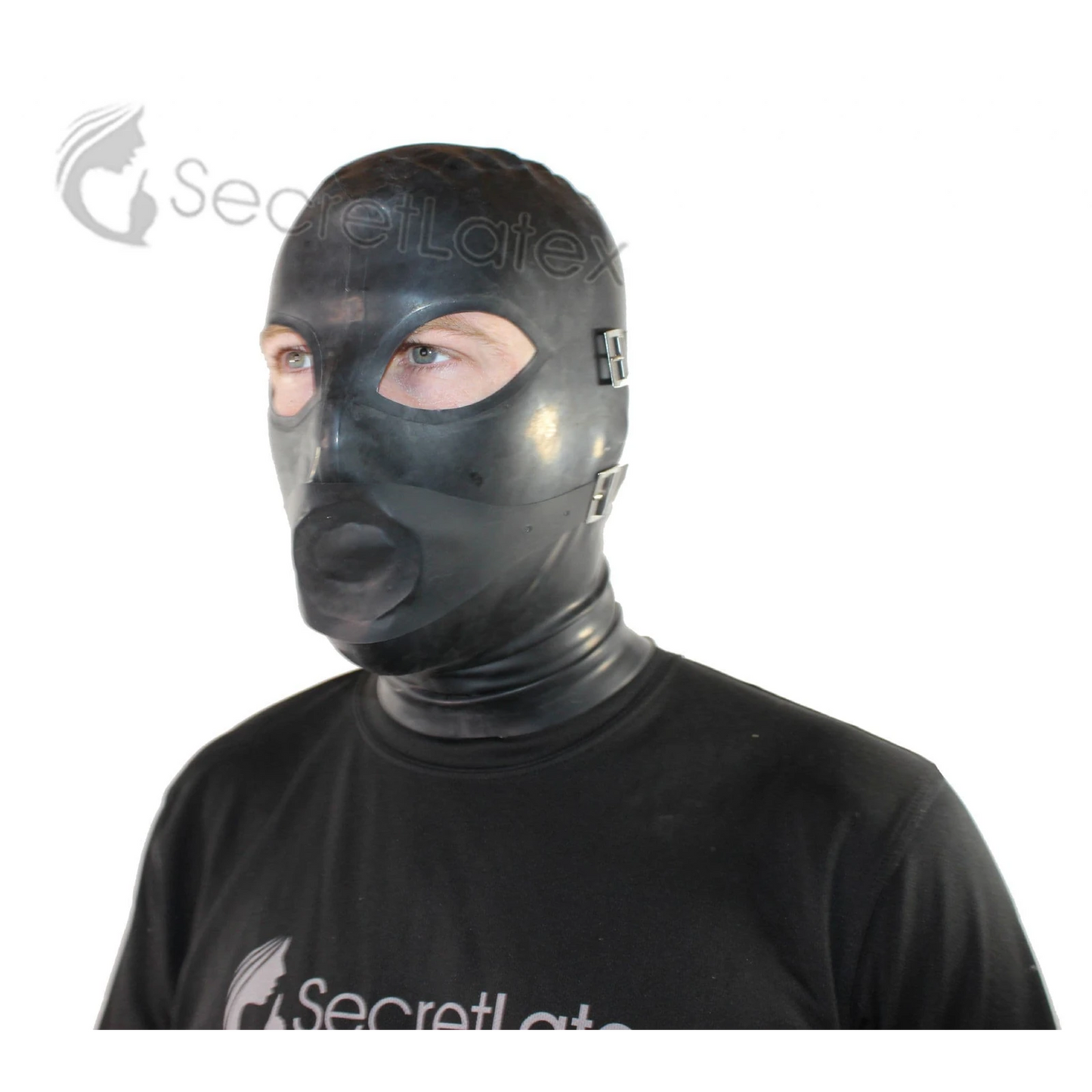 3 Piece Bondage Latex Hood (with Zipper)