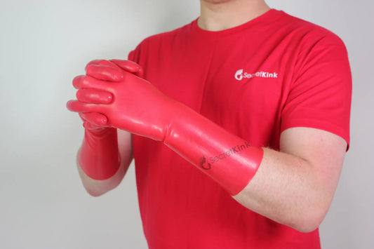 Red Latex Wrist Gloves