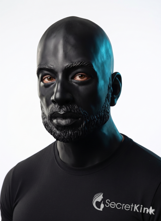 Heavy Masculine Rubber Hood with Beard Design