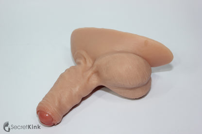 4-inch Chubby Silicone Penis Sleeve Packer with Heavy Balls