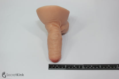 4-inch Chubby Silicone Penis Sleeve Packer with Heavy Balls