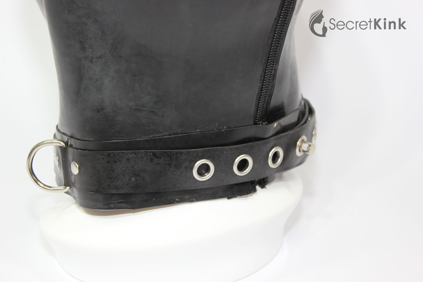 Extra Thick Black Latex Pig Hood (with Latex Padlock Collar)