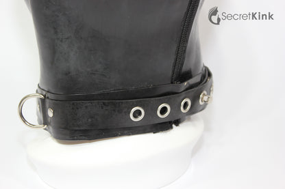 Extra Thick Black Latex Pig Hood (with Latex Padlock Collar)