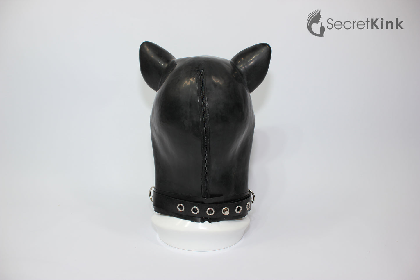 Extra Thick Black Latex Pig Hood (with Latex Padlock Collar)