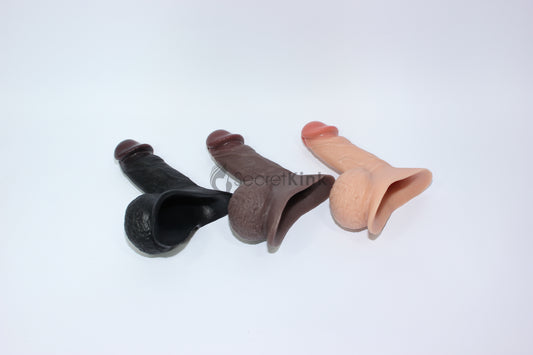 4-inch Silicone Penis Sleeve Packer with Ball-Sack