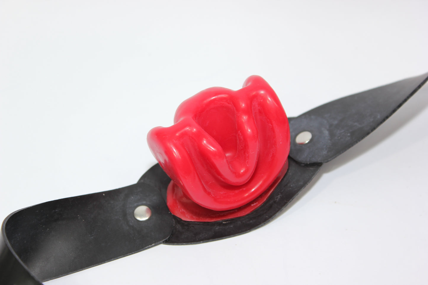 Latex Mouth Gag with Latex Strap Buckle Belt