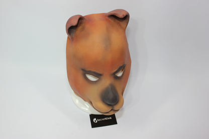 Brown Painted Rubber Bear Dog Mask - Moulded Full Head