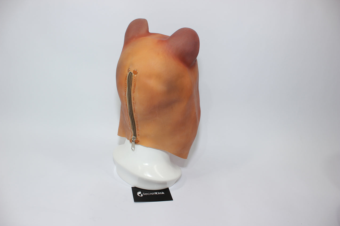 Brown Painted Rubber Bear Dog Mask - Moulded Full Head