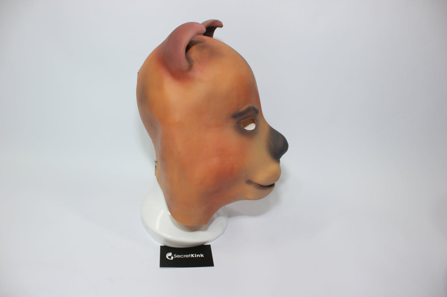 Brown Painted Rubber Bear Dog Mask - Moulded Full Head