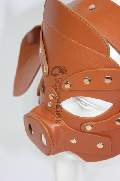 Vegan Leather Pig Masquerade Mask