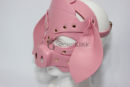 Vegan Leather Pig Masquerade Mask