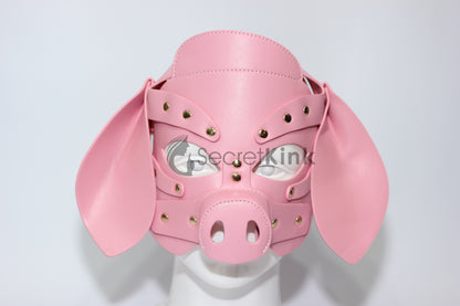 Vegan Leather Pig Masquerade Mask
