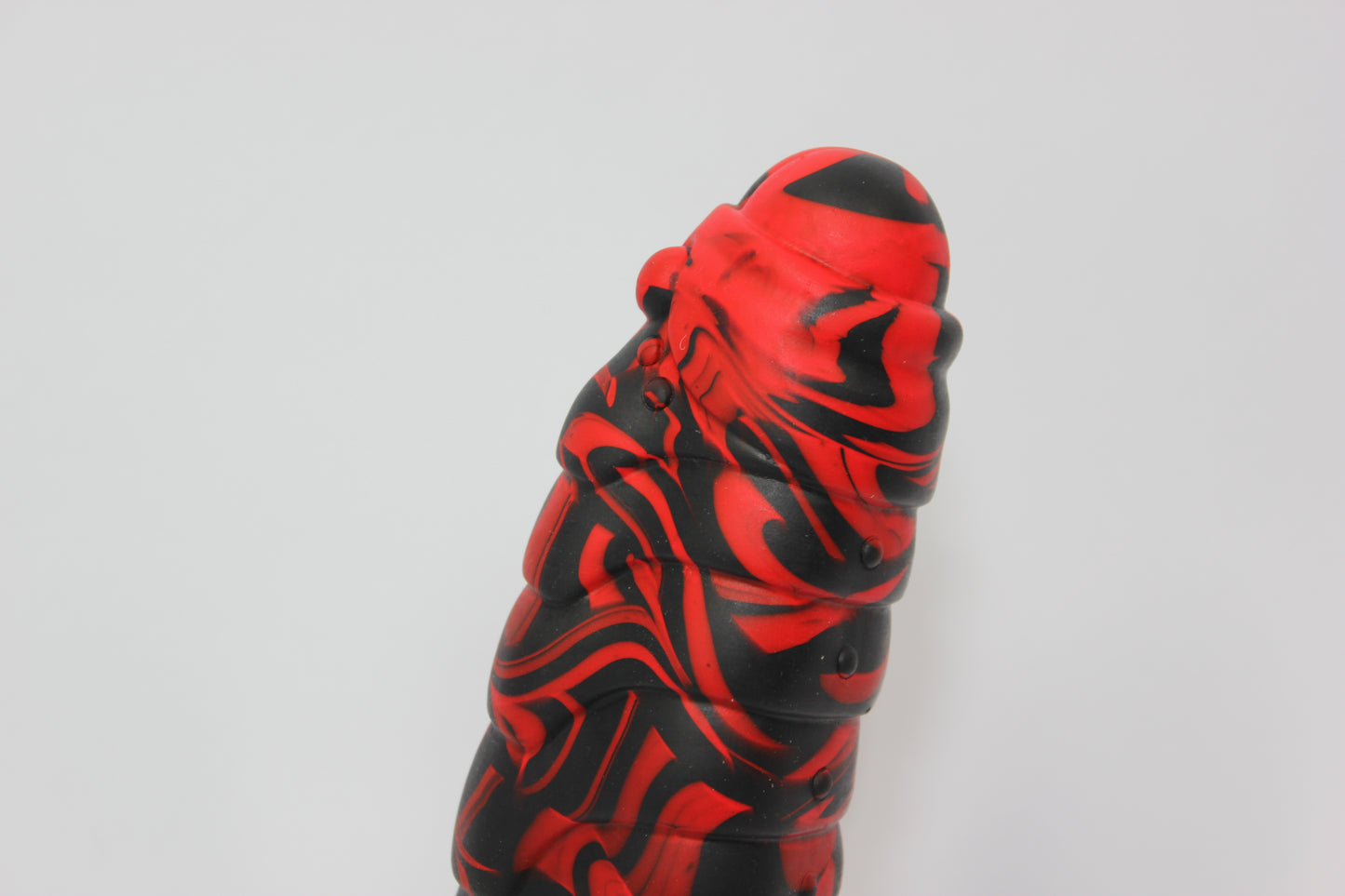 Black & Red Silicone Dragon Dildo with Suction Base -  Large 10 inch