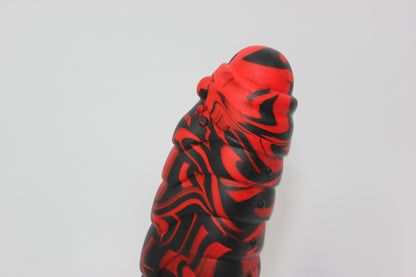 Black & Red Silicone Dragon Dildo with Suction Base -  Large 10 inch