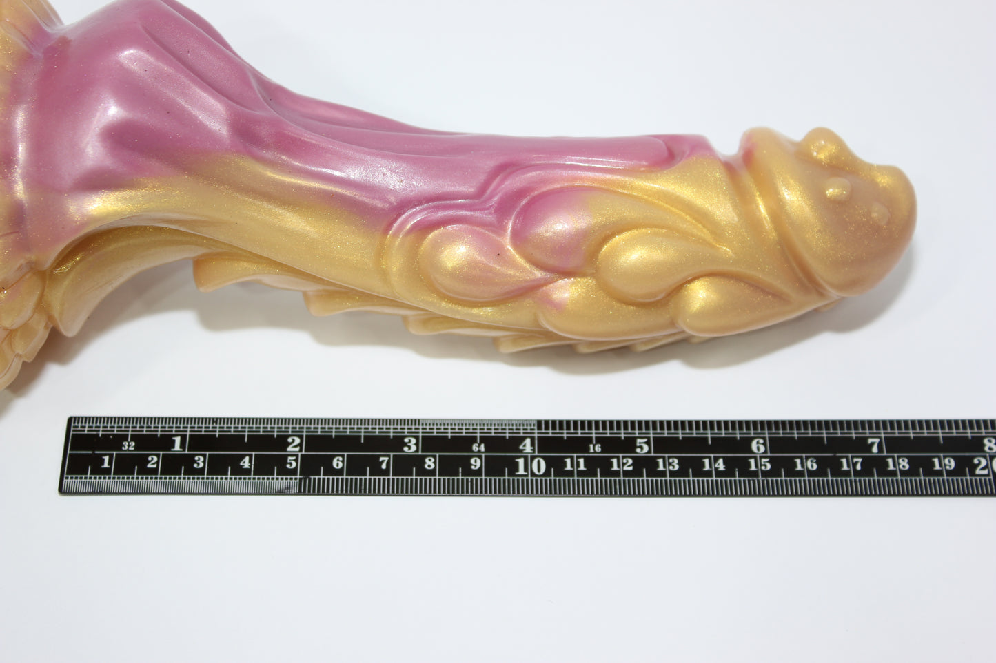 Gold and Purple Silicone Dragon Dildo with Suction Base - 7 Inch