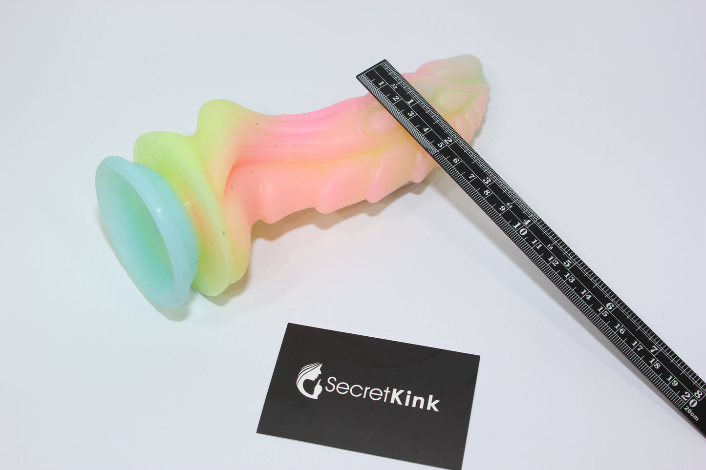Fluorescent Glow in the Dark Fantasy Dragon Dildo | 6" Textured Luminous Rainbow Toy with Suction Cup