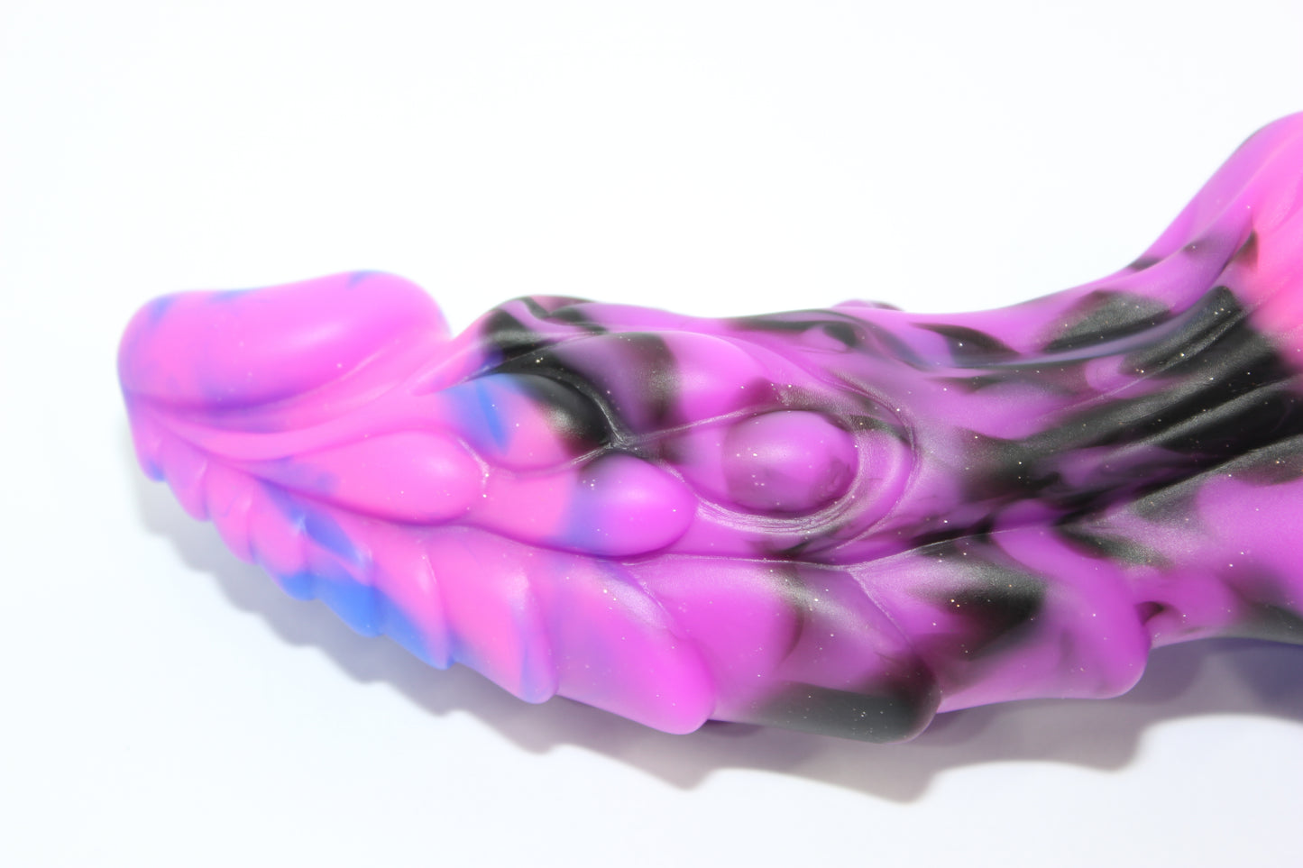 Purple & Black Silicone Dragon Dildo with Suction Base - 7 Inch