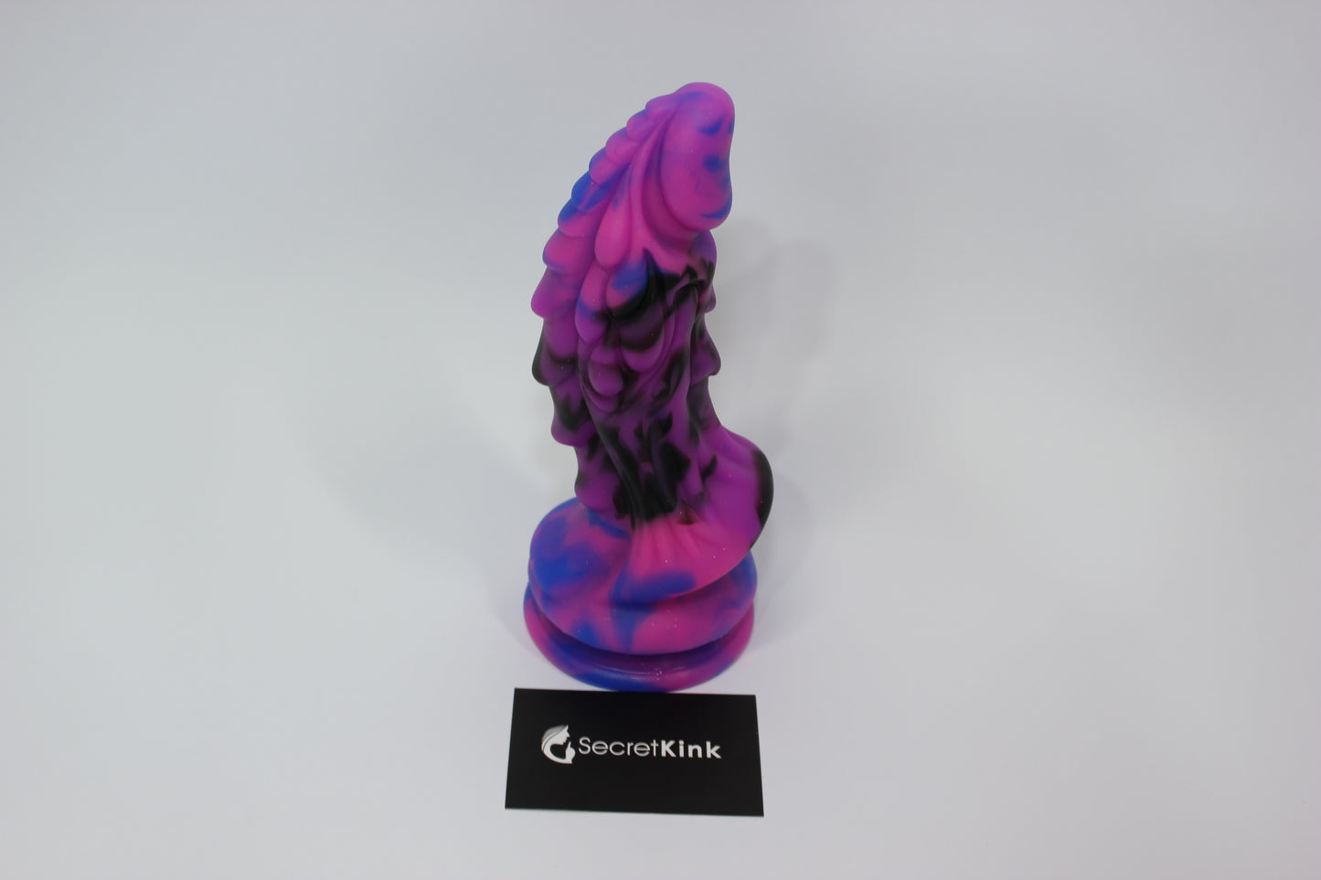 Purple & Black Silicone Dragon Dildo with Suction Base - 7 Inch