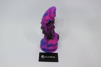 Purple & Black Silicone Dragon Dildo with Suction Base - 7 Inch
