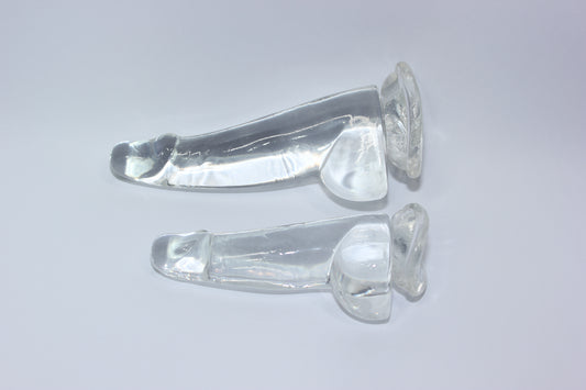 Clear Silicone Mini Dildo – 4 or 5 Inch Curved Shaft with Suction Cup Base