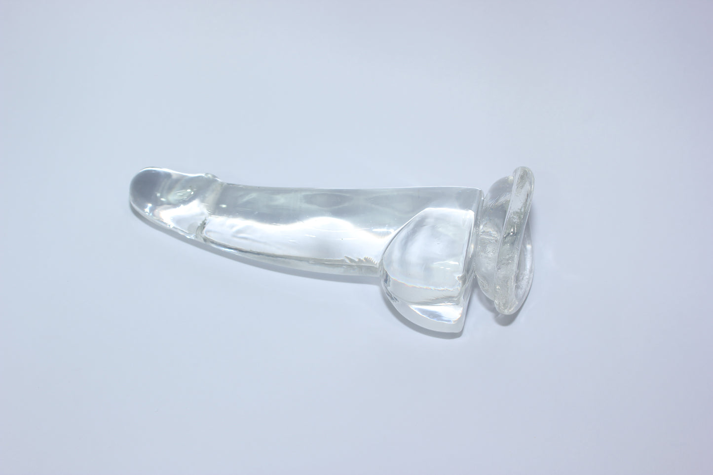 Clear Silicone Mini Dildo – 4 or 5 Inch Curved Shaft with Suction Cup Base