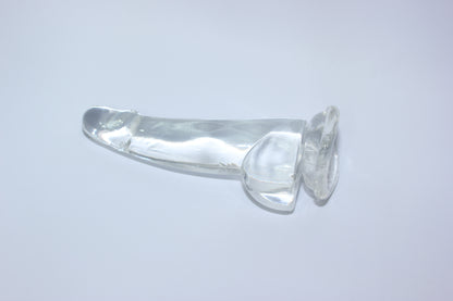 Clear Silicone Mini Dildo – 4 or 5 Inch Curved Shaft with Suction Cup Base