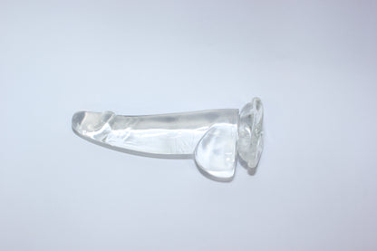 Clear Silicone Mini Dildo – 4 or 5 Inch Curved Shaft with Suction Cup Base