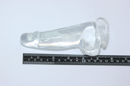 Clear Silicone Mini Dildo – 4 or 5 Inch Curved Shaft with Suction Cup Base