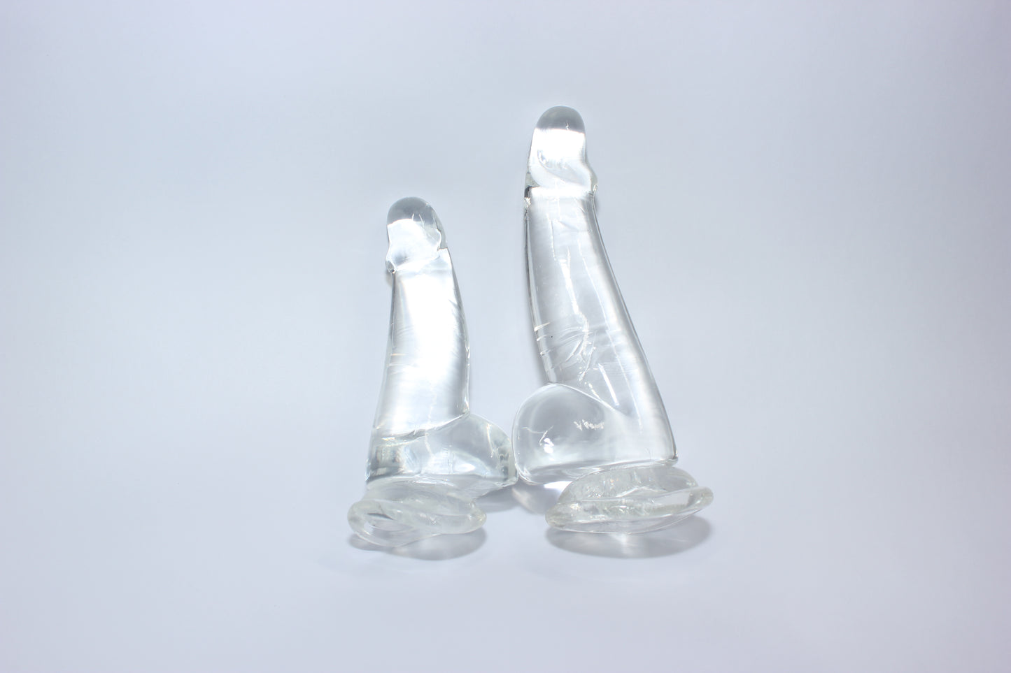 Clear Silicone Mini Dildo – 4 or 5 Inch Curved Shaft with Suction Cup Base