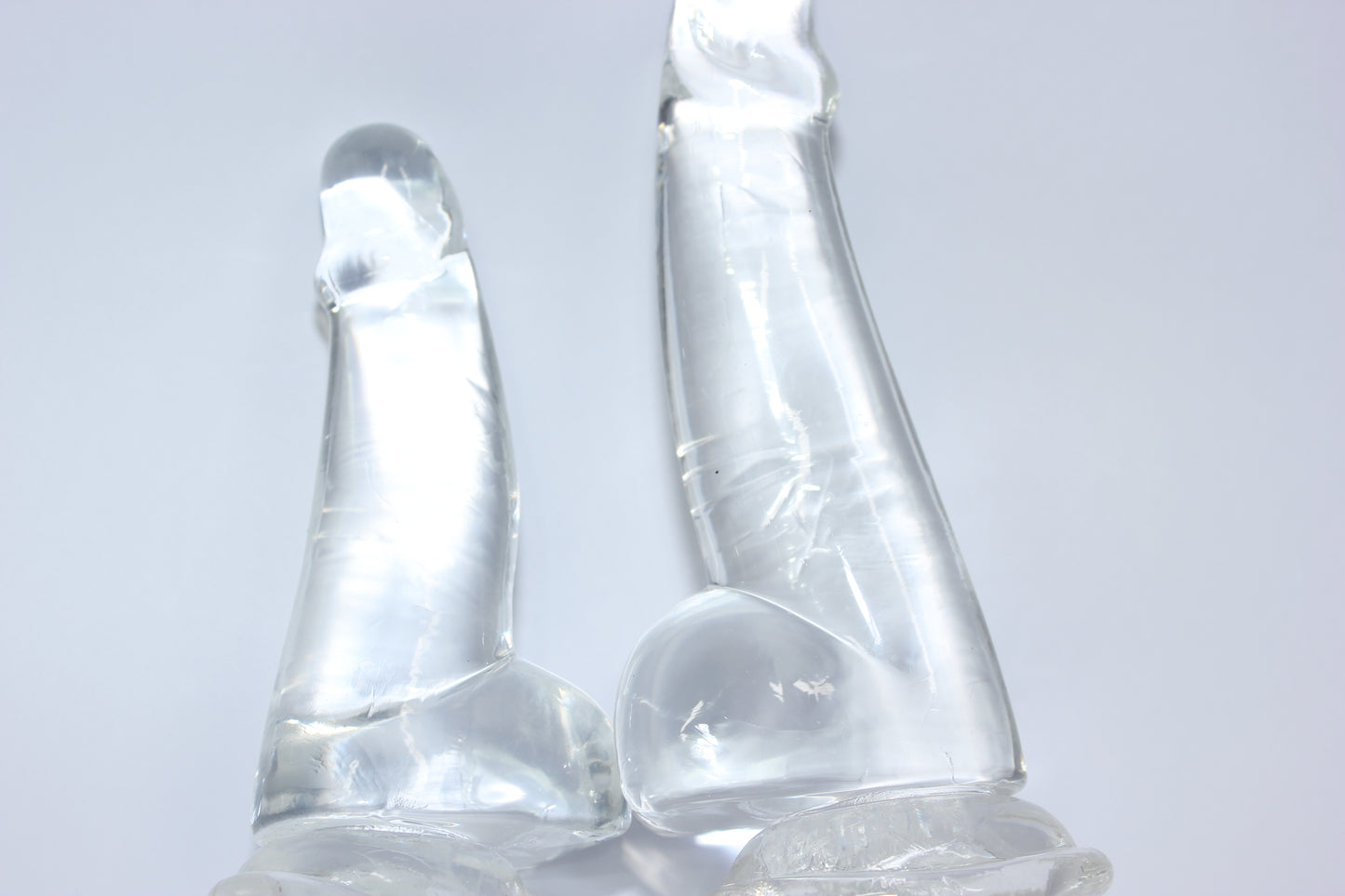 Clear Silicone Mini Dildo – 4 or 5 Inch Curved Shaft with Suction Cup Base