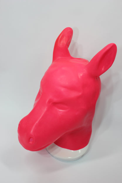 Pink Latex Horse Pony Hood